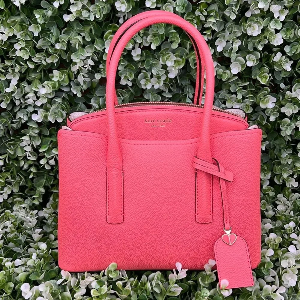 Kate Spade Margaux Pebbled Leather Medium Satchel LYCHEE